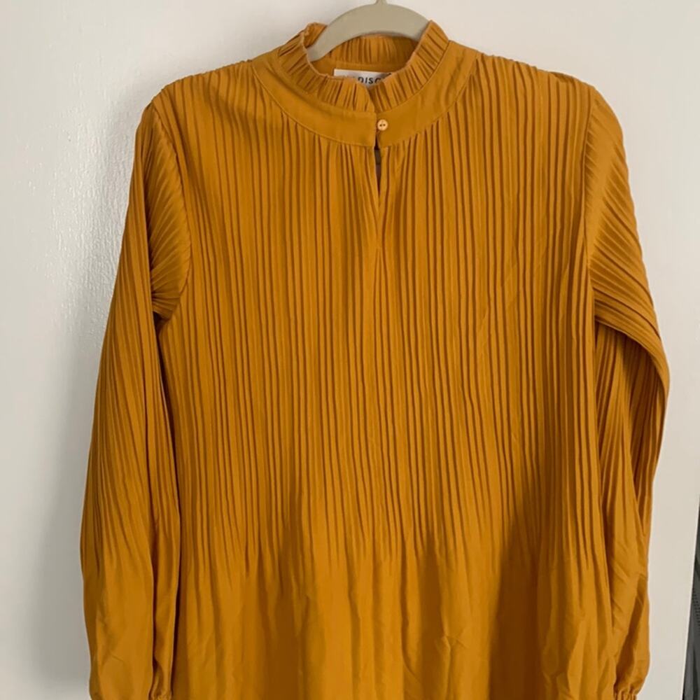 Madison Mustard Yellow Pleated Dress